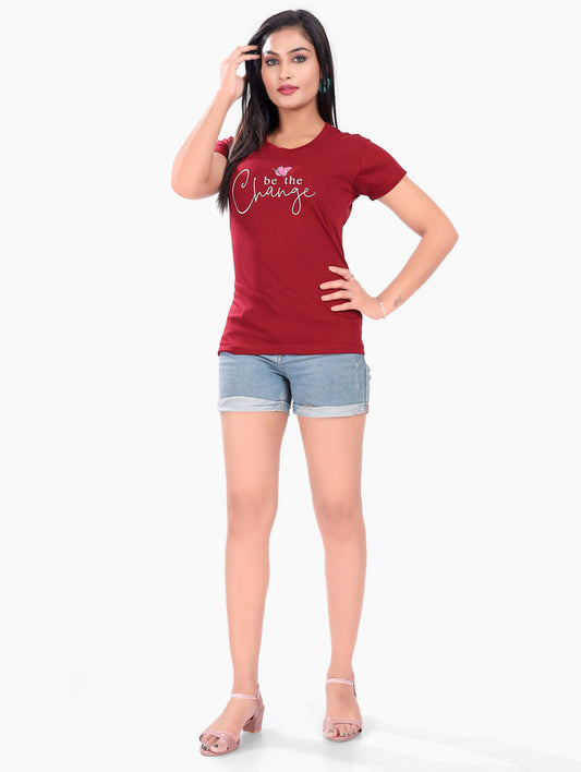 CHANGE MAROON T-SHIRT