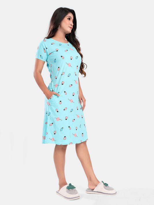 SKY BLUE PINEAPPLE SHORT NIGHTY