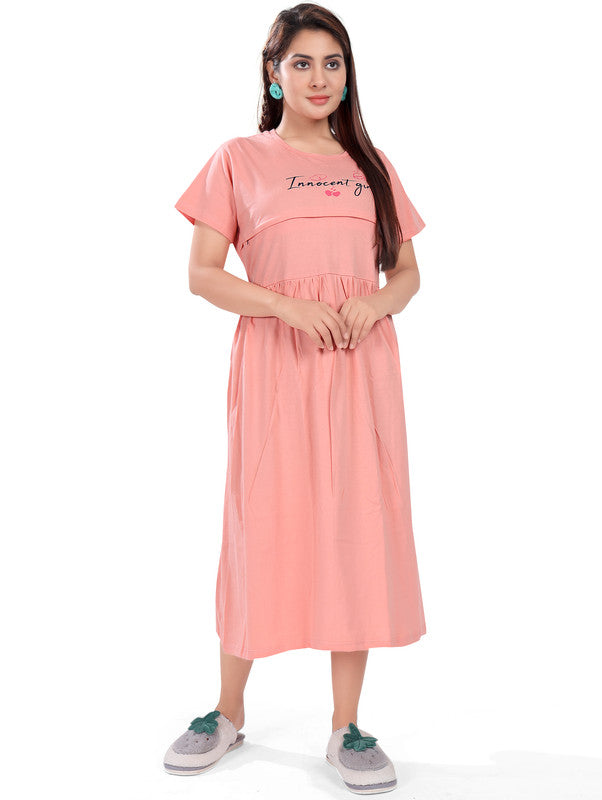 LIGHT PEACH INNOCENT GIRL MATERNITY WEAR