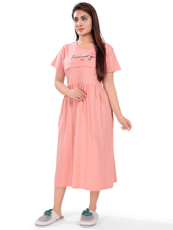 LIGHT PEACH INNOCENT GIRL MATERNITY WEAR