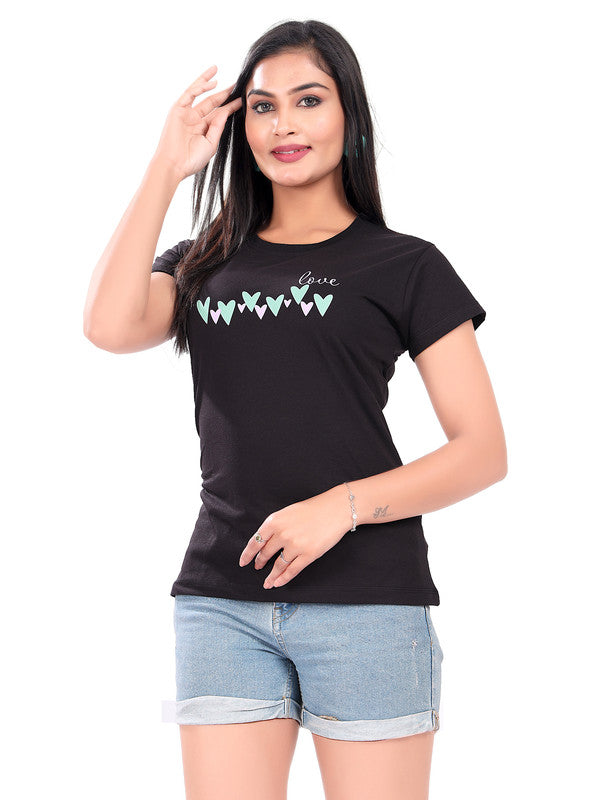 BLACK LOVE HEART T-SHIRT