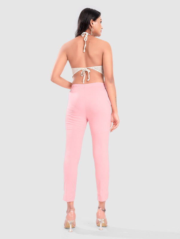 TWILL LYCRA PANT - BABY PINK