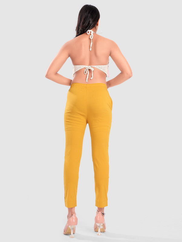 TWILL LYCRA PANT - MUSTARD