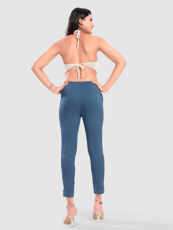 TWILL LYCRA PANT - DARK BLUE