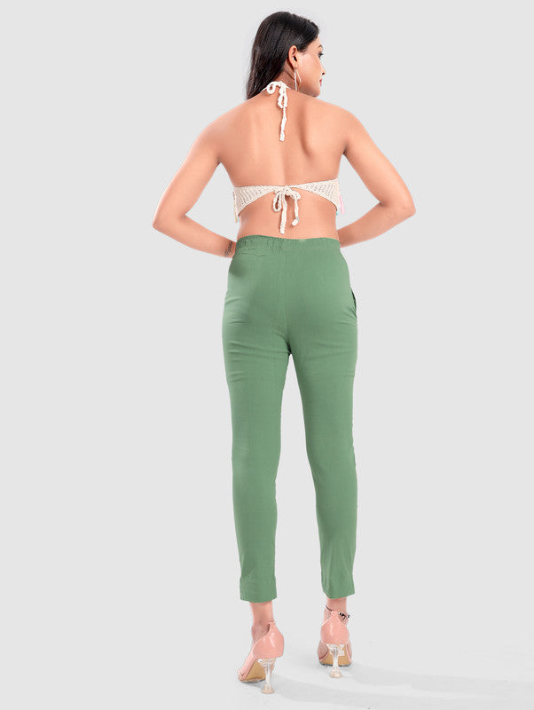 TWILL LYCRA PANT - GREEN