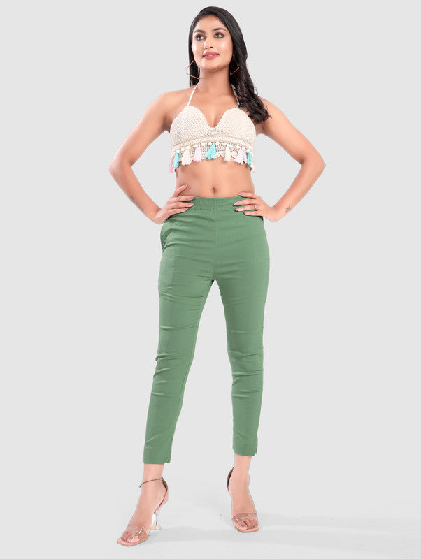 TWILL LYCRA PANT - GREEN