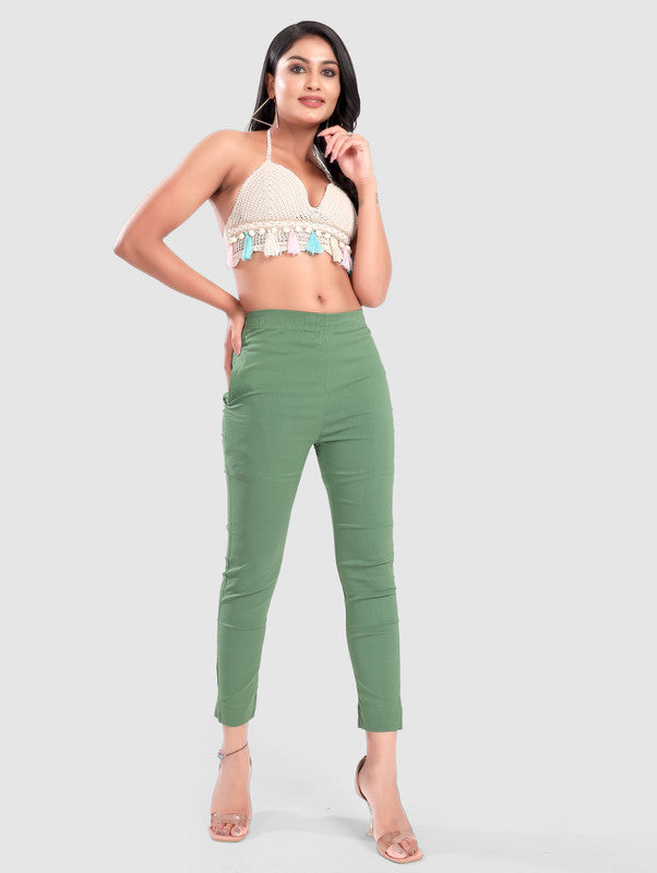 TWILL LYCRA PANT - GREEN