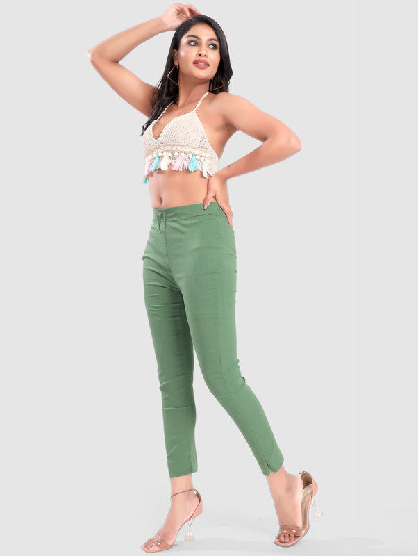 TWILL LYCRA PANT - GREEN