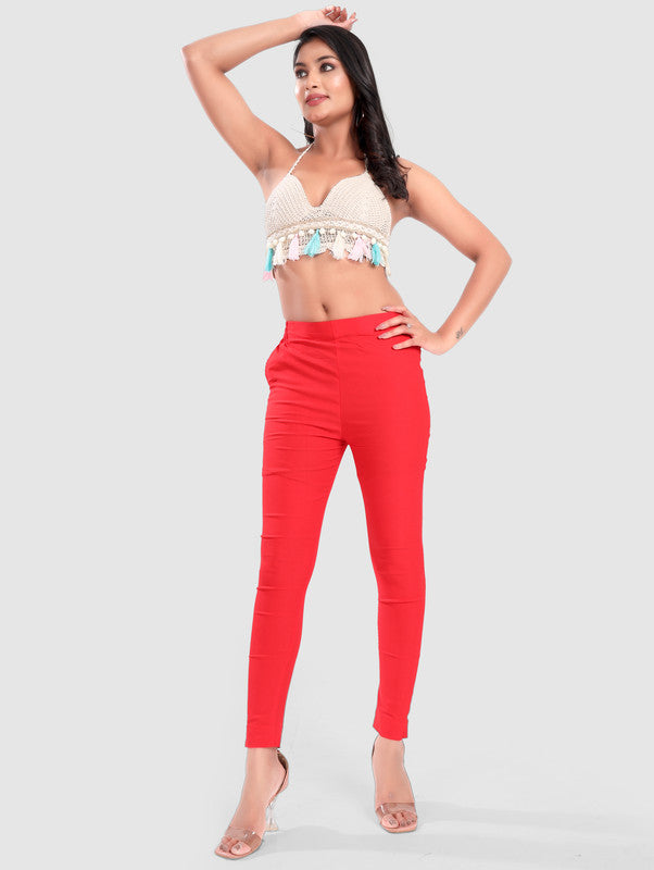 TWILL LYCRA PANT - RED