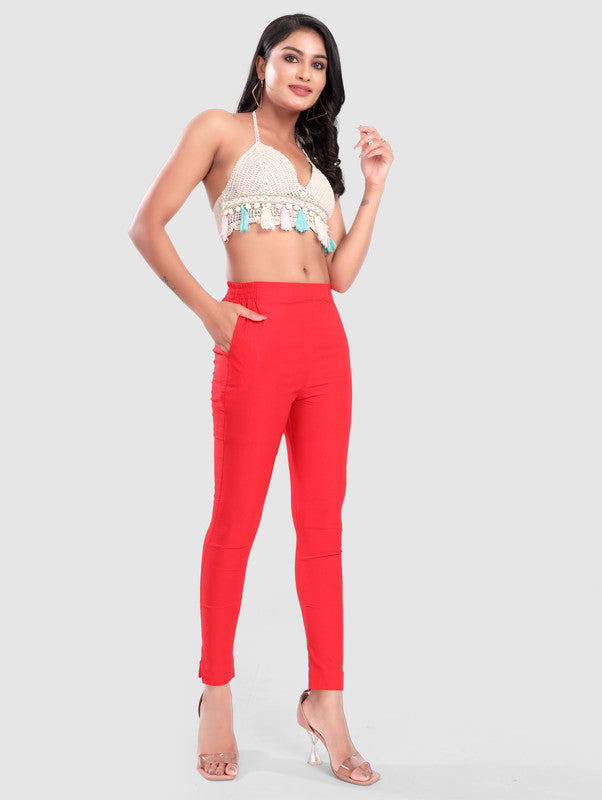 TWILL LYCRA PANT - RED