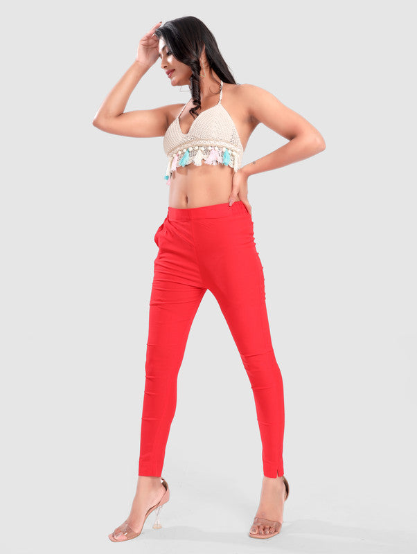 TWILL LYCRA PANT - RED