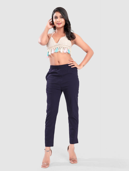 TWILL LYCRA PANT - NAVY BLUE