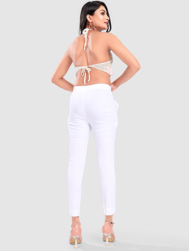 TWILL LYCRA PANT - WHITE