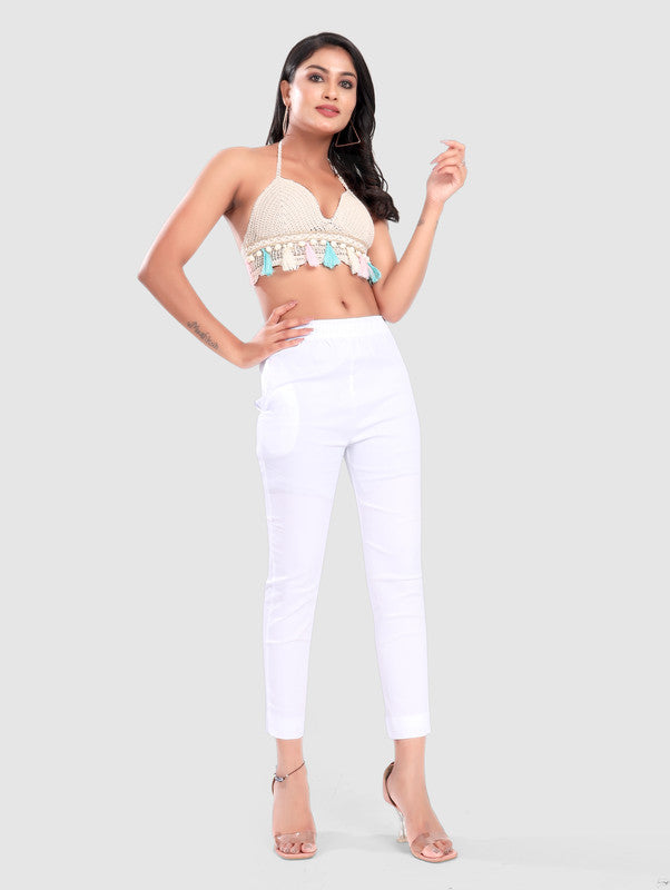 TWILL LYCRA PANT - WHITE