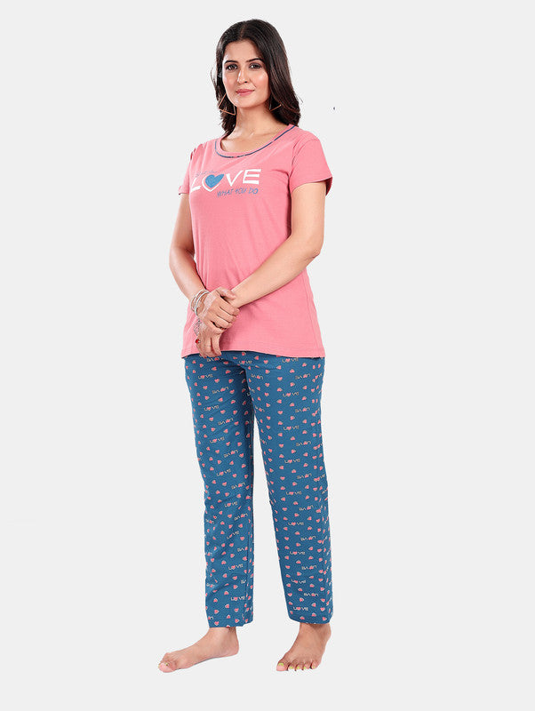 PINK LOVE HEART LOUNGE WEAR