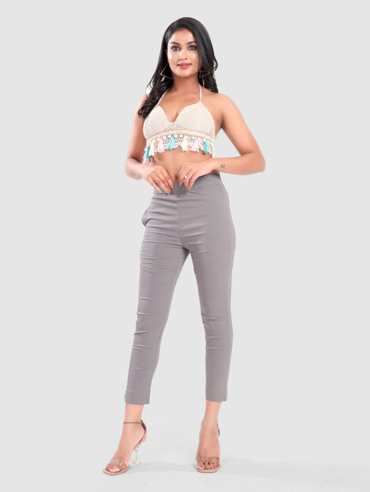 TWILL LYCRA PANT - LIGHT GREY