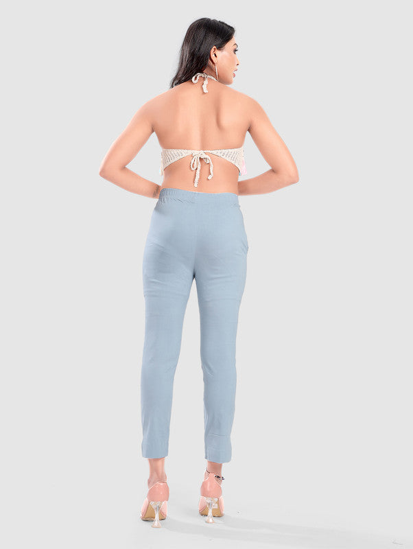 TWILL LYCRA PANT - PASTEL BLUE