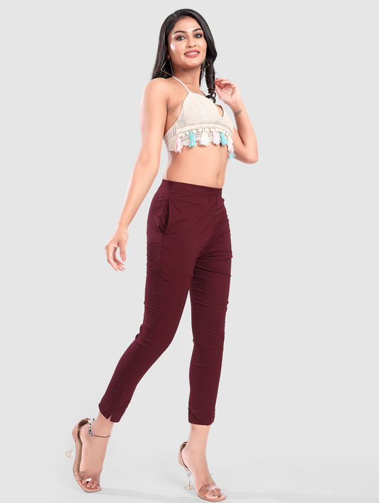 TWILL LYCRA PANT - WINE