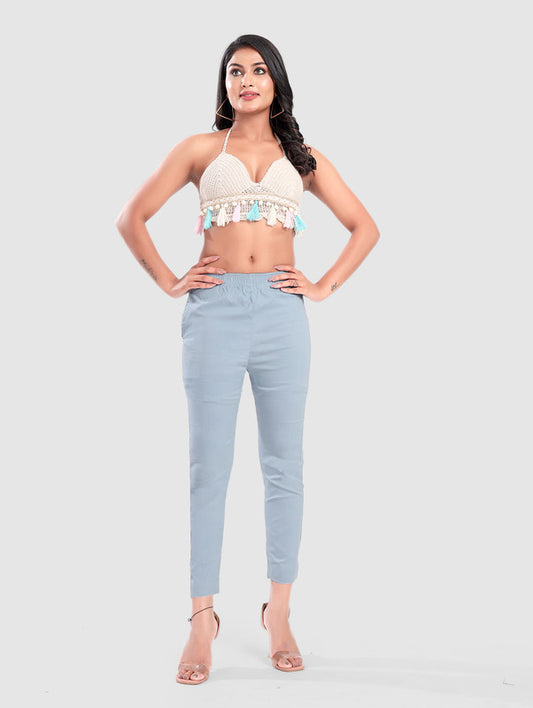 TWILL LYCRA PANT - PASTEL BLUE