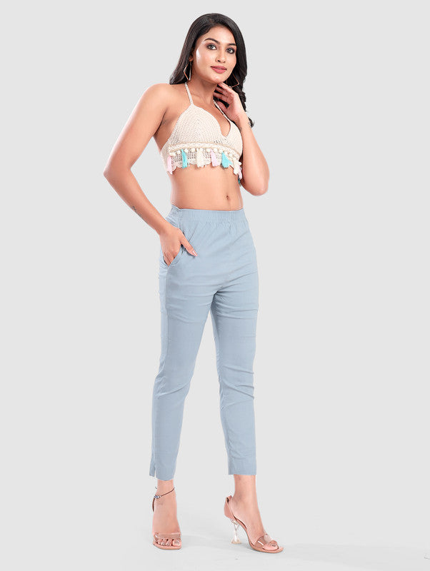 TWILL LYCRA PANT - PASTEL BLUE