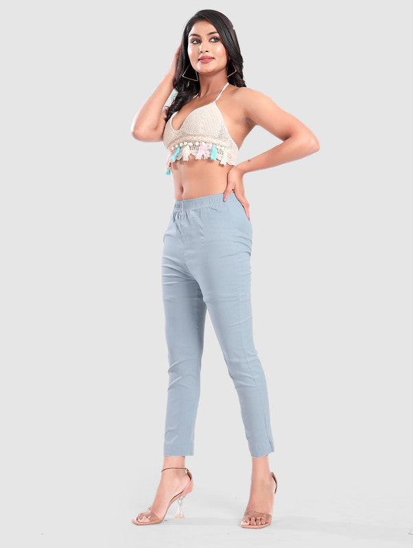 TWILL LYCRA PANT - PASTEL BLUE