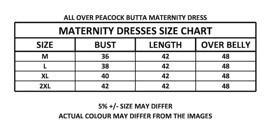 ALL OVER PEACOCK BUTTA MATERNITY DRESS