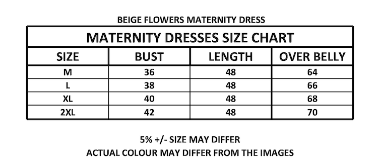 BEIGE FLOWERS MATERNITY DRESS