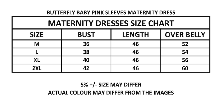 BUTTERFLY BABY PINK SLEEVES MATERNITY DRESS