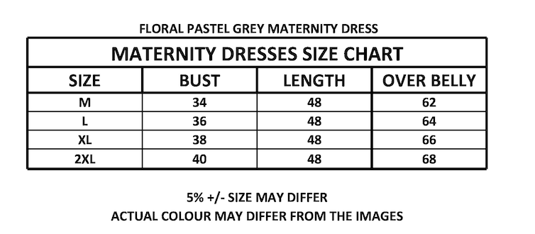 FLORAL PASTEL GREY MATERNITY DRESS