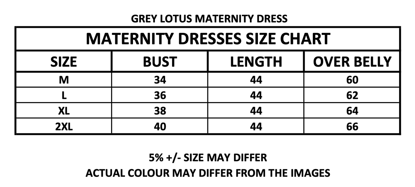 GREY LOTUS MATERNITY DRESS