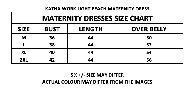 KATHA WORK LIGHT PEACH MATERNITY DRESS