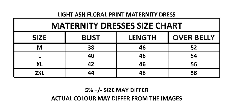 LIGHT ASH FLORAL PRINT MATERNITY DRESS