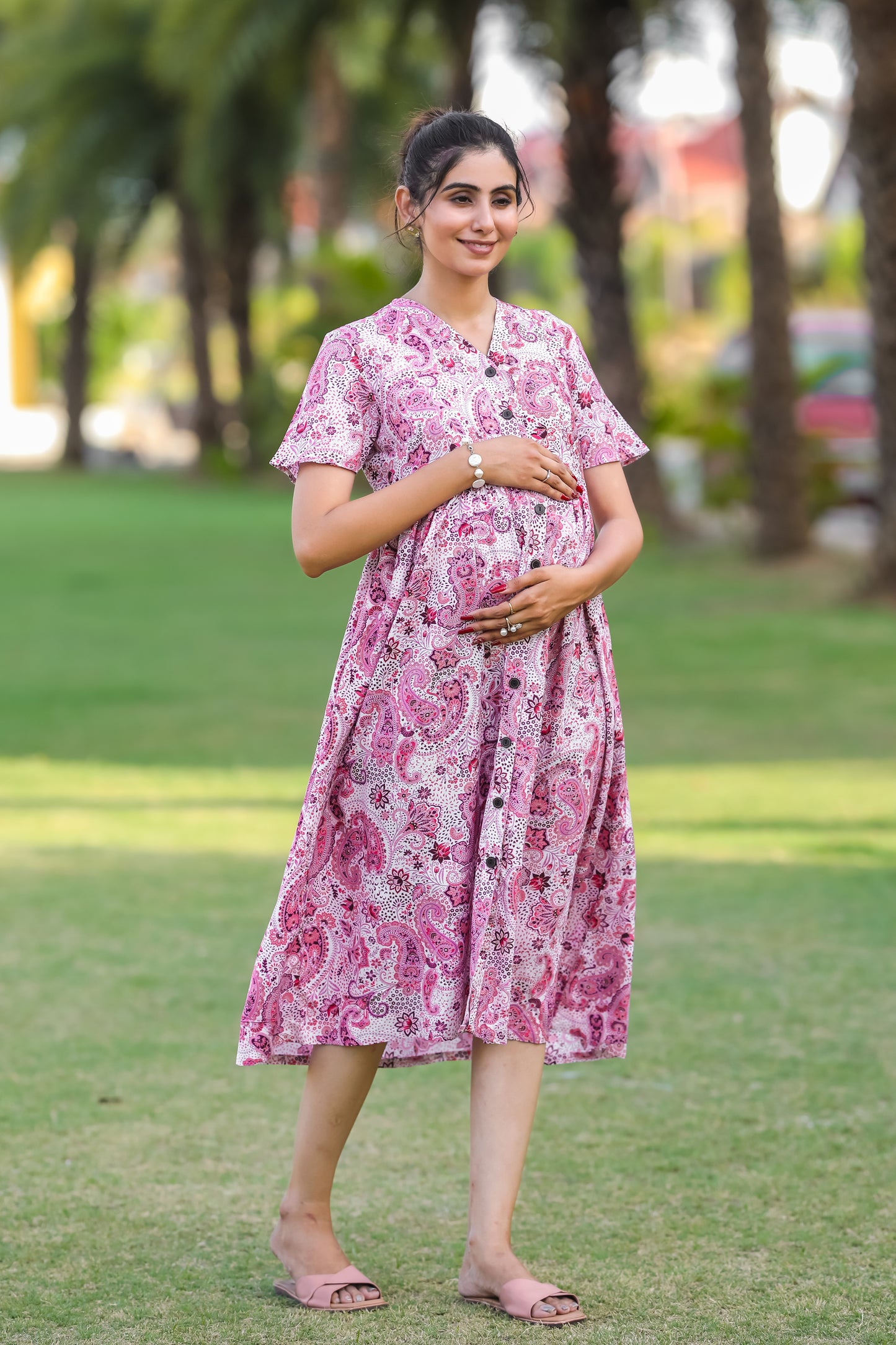 ALL OVER PRINT MATERNITY DRESS