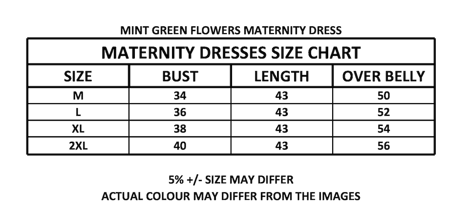 MINT GREEN FLOWERS MATERNITY DRESS