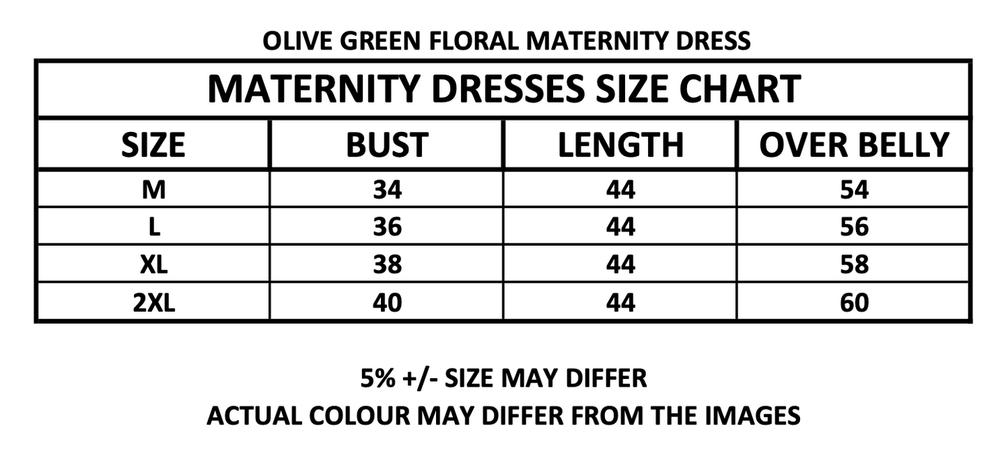 OLIVE GREEN FLORAL MATERNITY DRESS