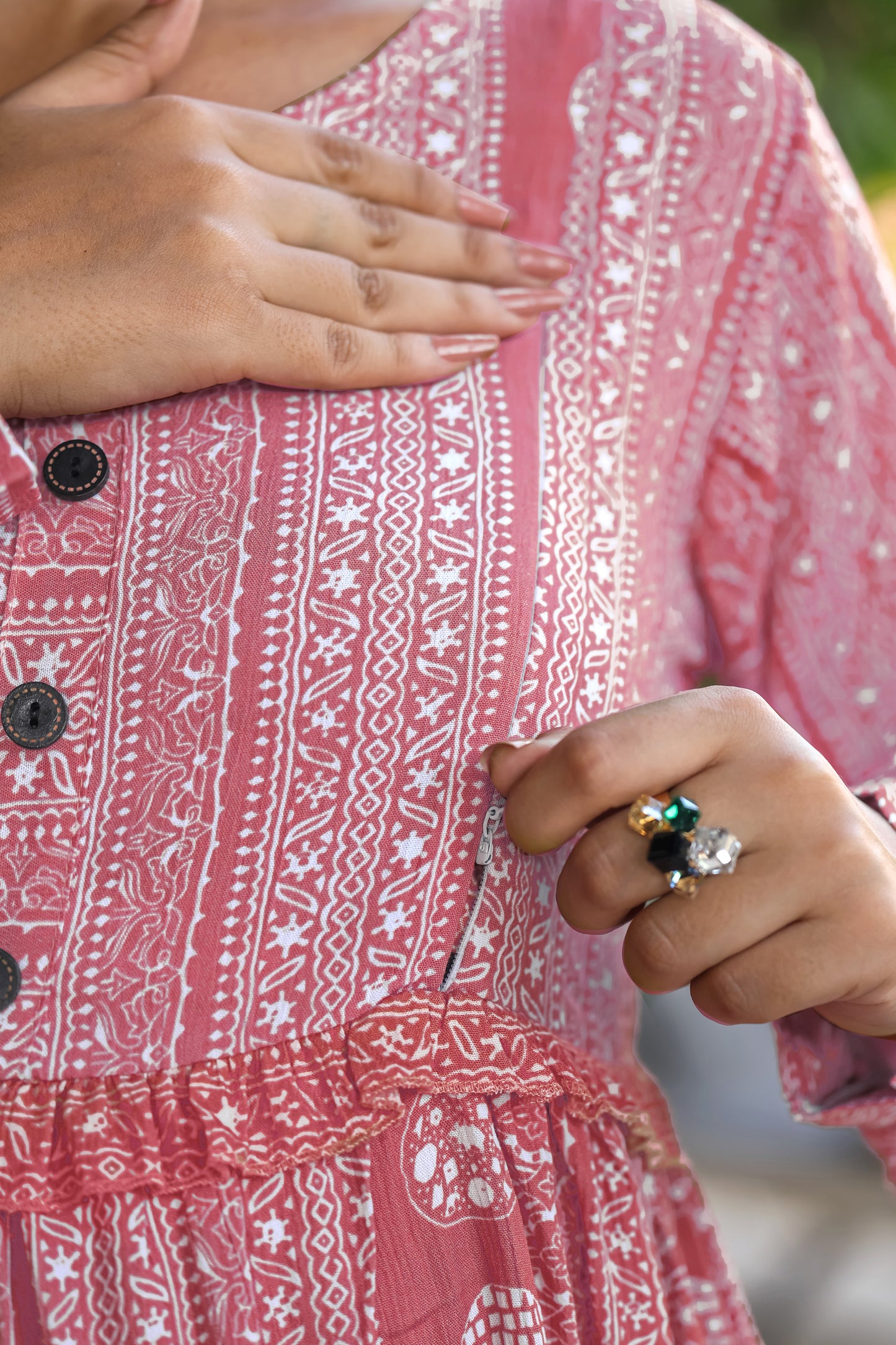 MINT PINK MATERNITY DRESS