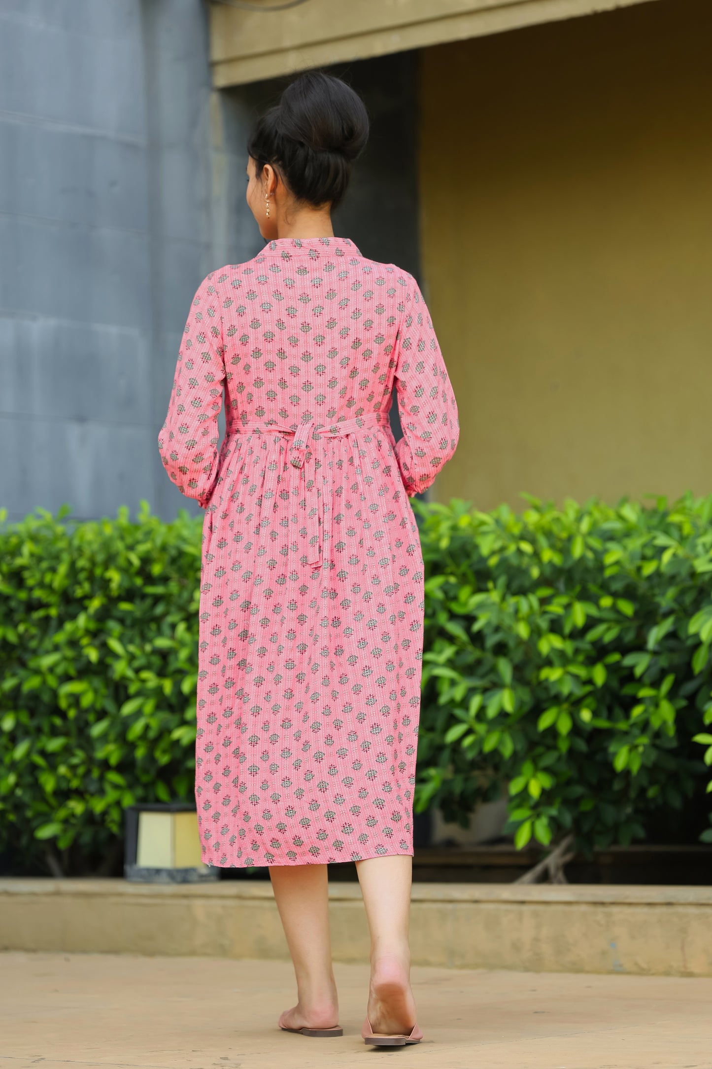 PINK KATHA FLORAL MATERNITY DRESS