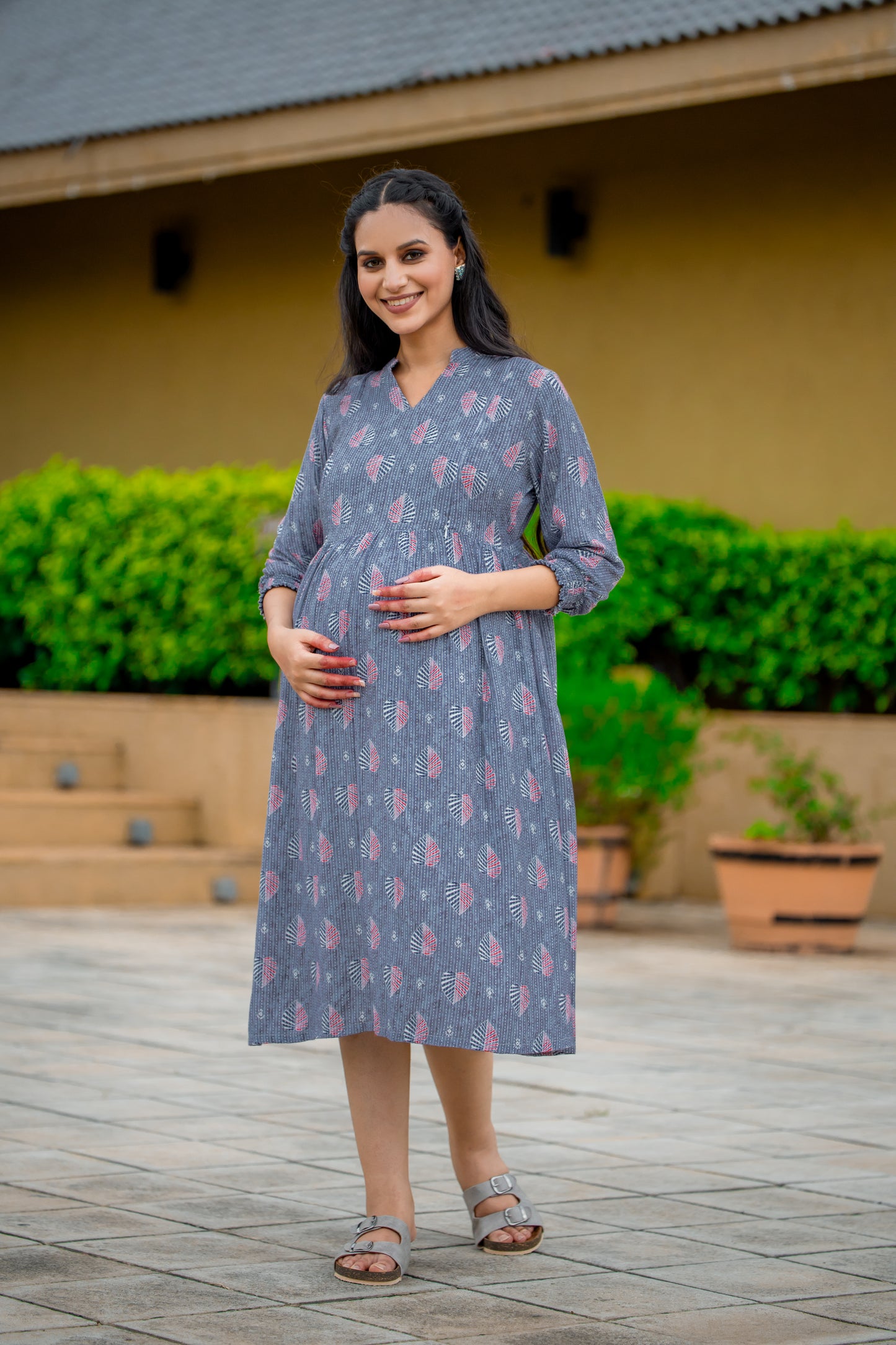 MINT BLUE BUTTA MATERNITY DRESS