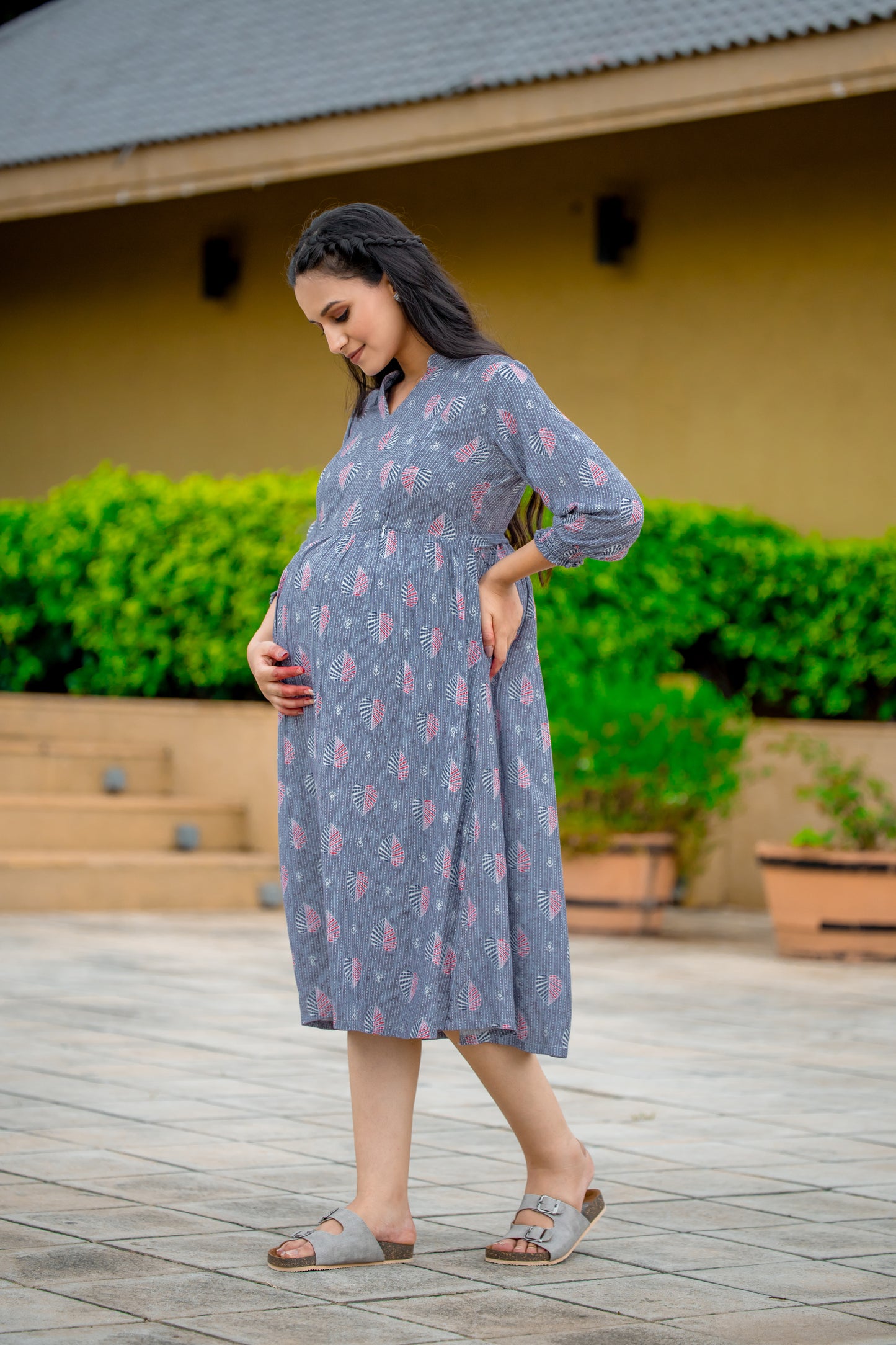 MINT BLUE BUTTA MATERNITY DRESS