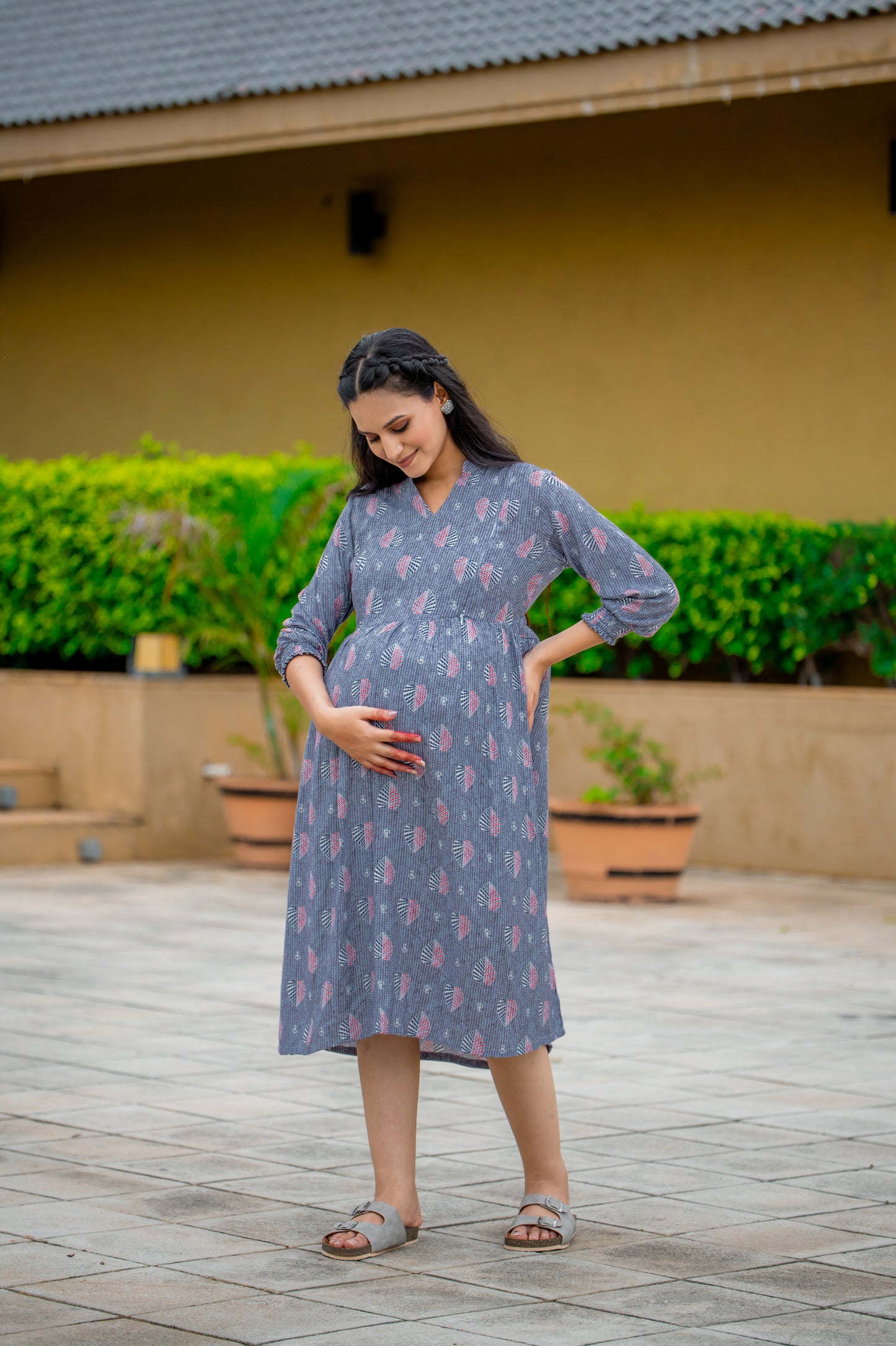 MINT BLUE BUTTA MATERNITY DRESS