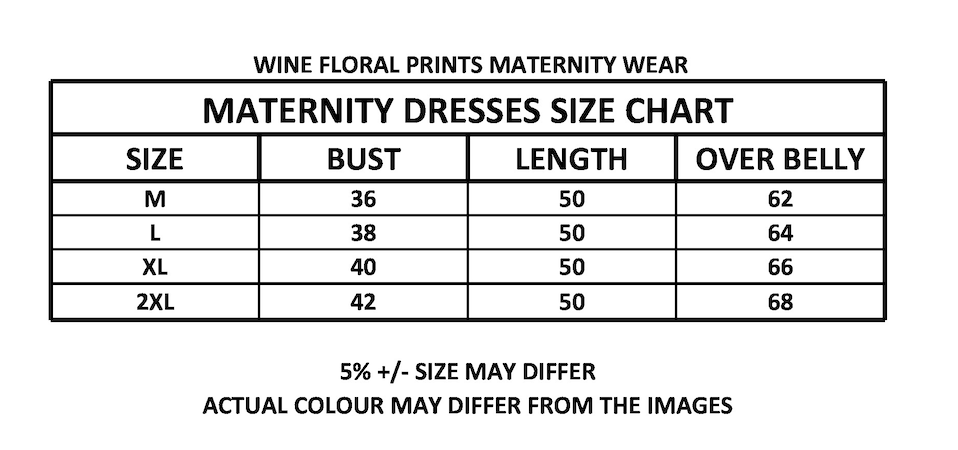 WINE FLORAL PRINTS MATERNITY DRESS