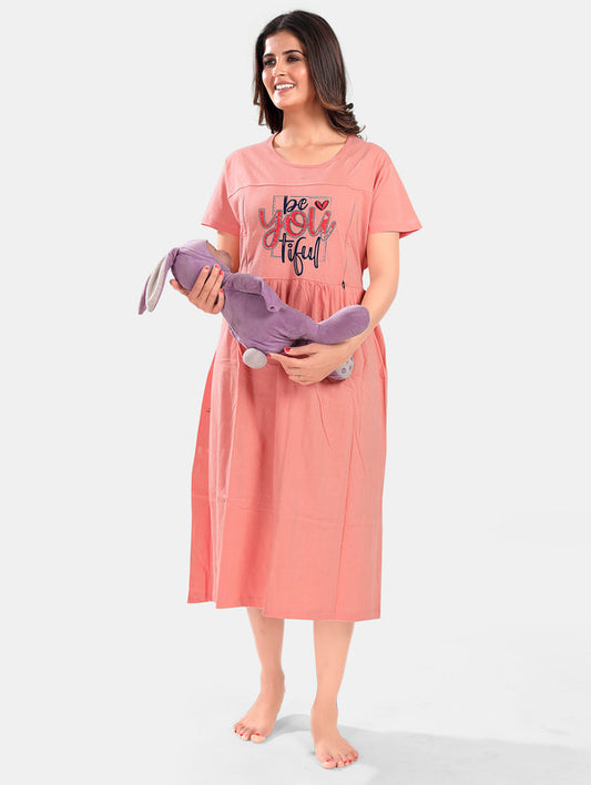 MATERNITY GOWN LIGHT PEACH AR