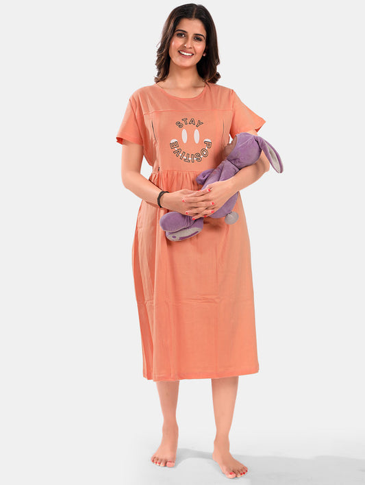 MATERNITY GOWN ORANGE AR